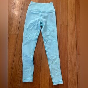 Avocado Women Leggings Size XS Small Aqua Blue Textured Eco Friendly Made In USA